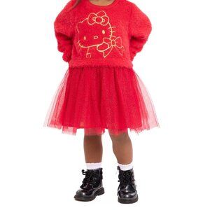NEW* Toddler Girls Sz. 5T Red Hello Kitty Knit Tutu Dress